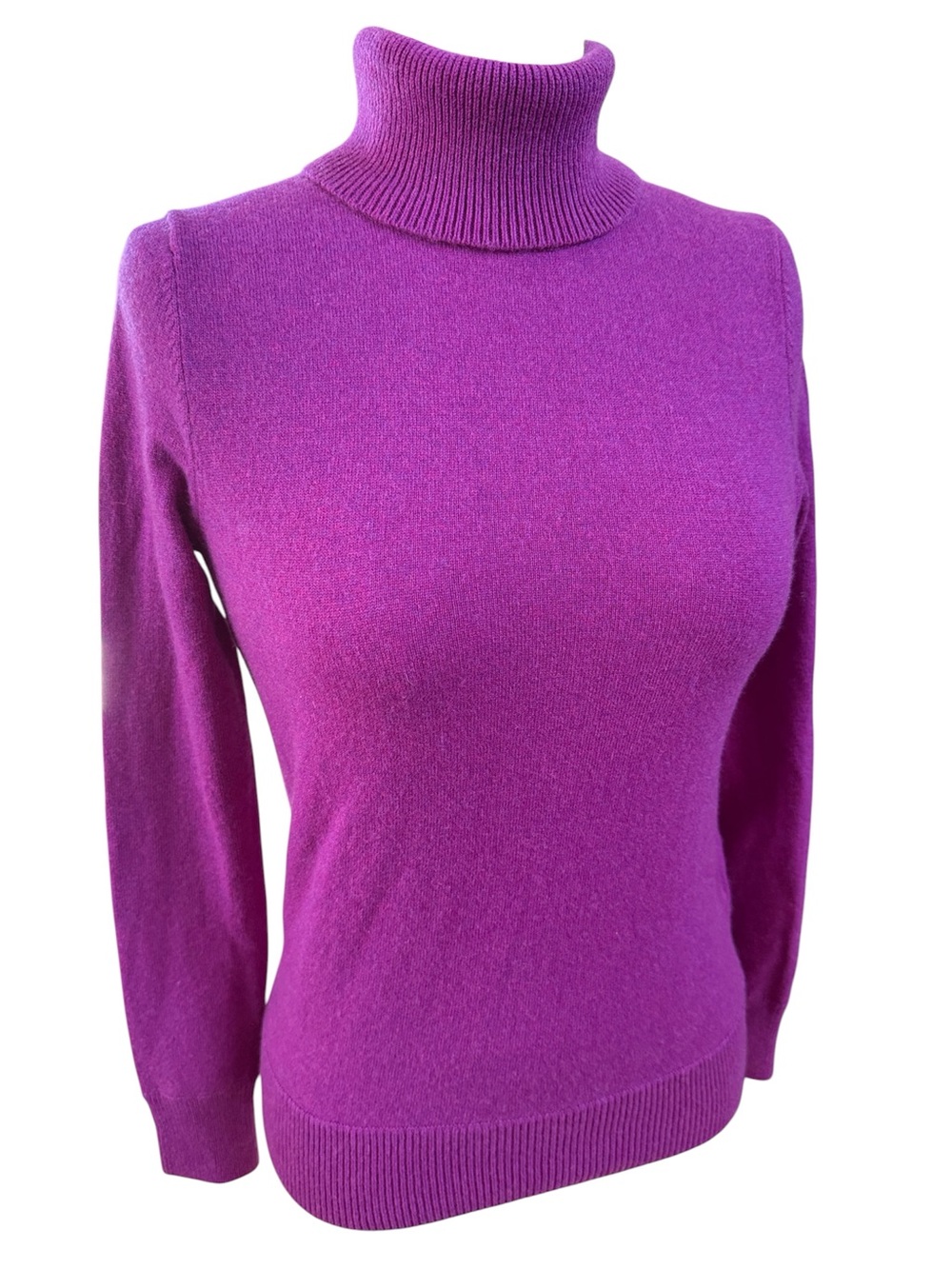 Lands' End Magenta 💯% CASHMERE Women's Turtleneck Sweater
